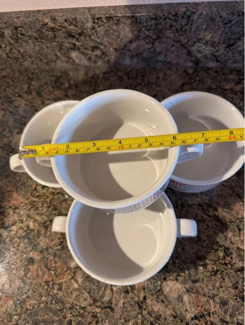 Set of 4 Vintage Tabasco double-handled ceramic soup made by Houston Harvest